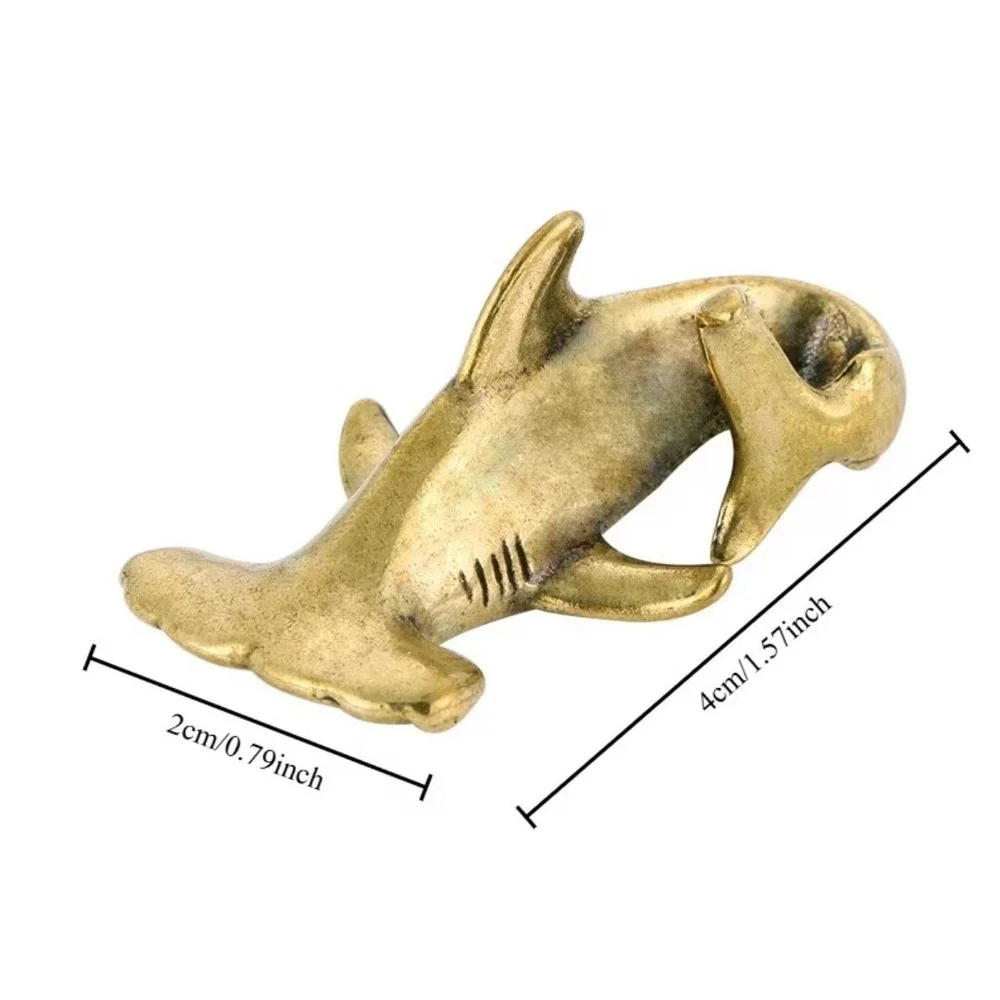 Brass Hammerhead Shark Figurine Gold Brass Miniature New